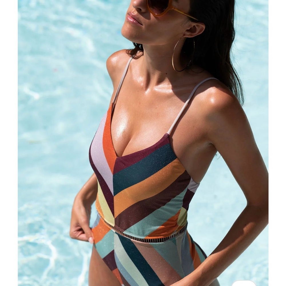 Colorful Striped Swimsuit